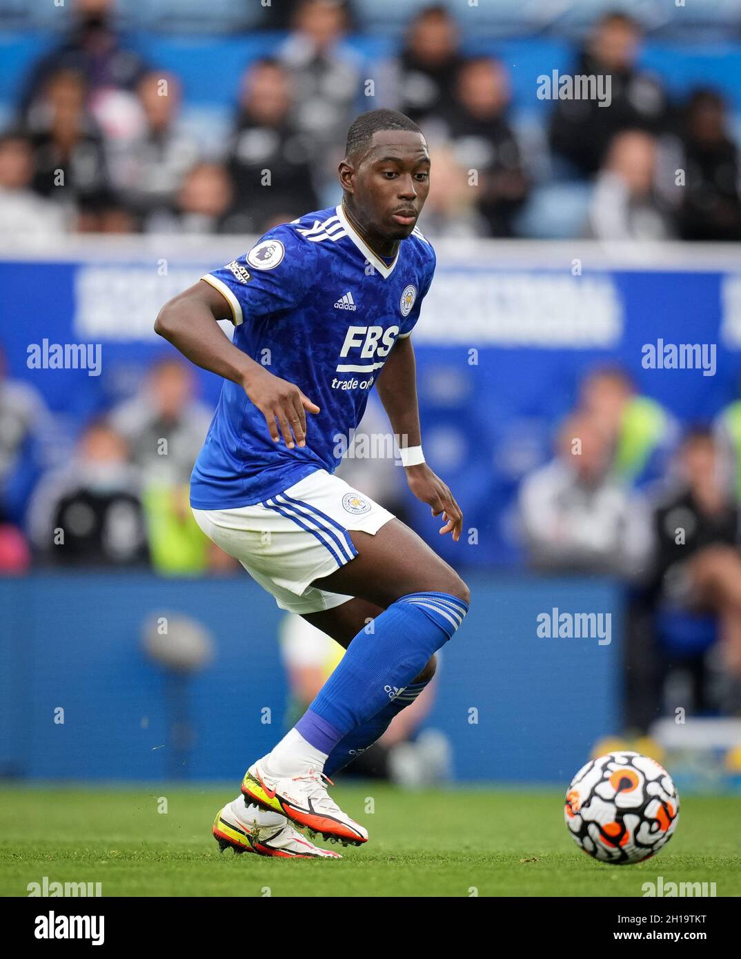 Leicester, UK. 16th Oct, 2021. Boubakary Soumare of Leicester City during the Premier League match between Leicester City and Manchester United at the King Power Stadium, Leicester, England on 16 October 2021. Photo by Andy Rowland. Credit: PRiME Media Images/Alamy Live News Stock Photo