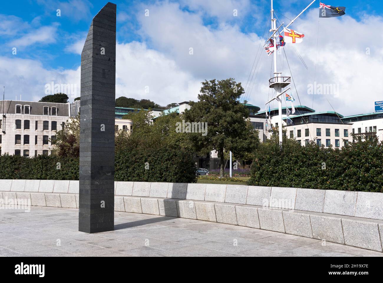 dh Liberation monument ST PETER PORT GUERNSEY WW2 occupation war memorial german channel islands Stock Photo