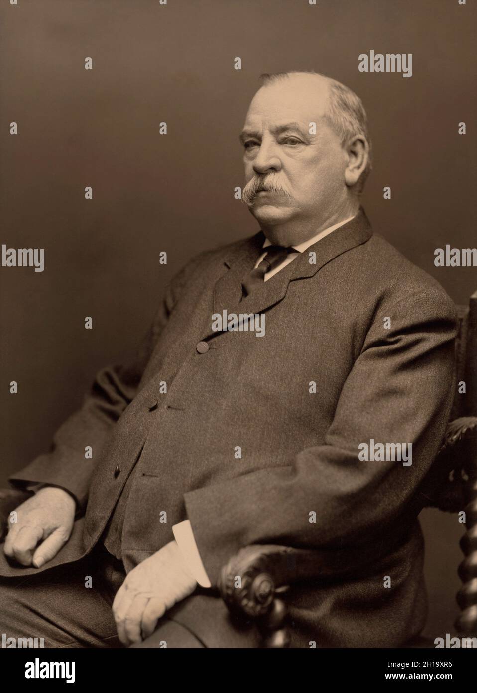 Grover Cleveland (1837-1908), 22nd and 24th U.S. President 1885-1889 and 1893-1897, Head and Shoulders Portrait, Pach Brothers Studio, 1907 Stock Photo