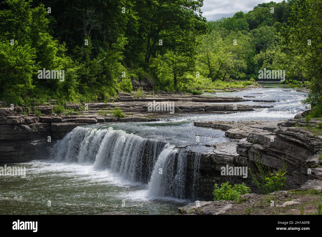 Lower Cataract Falls - Cataract Falls State Recreation Area - Spencer - Indiana Stock Photo