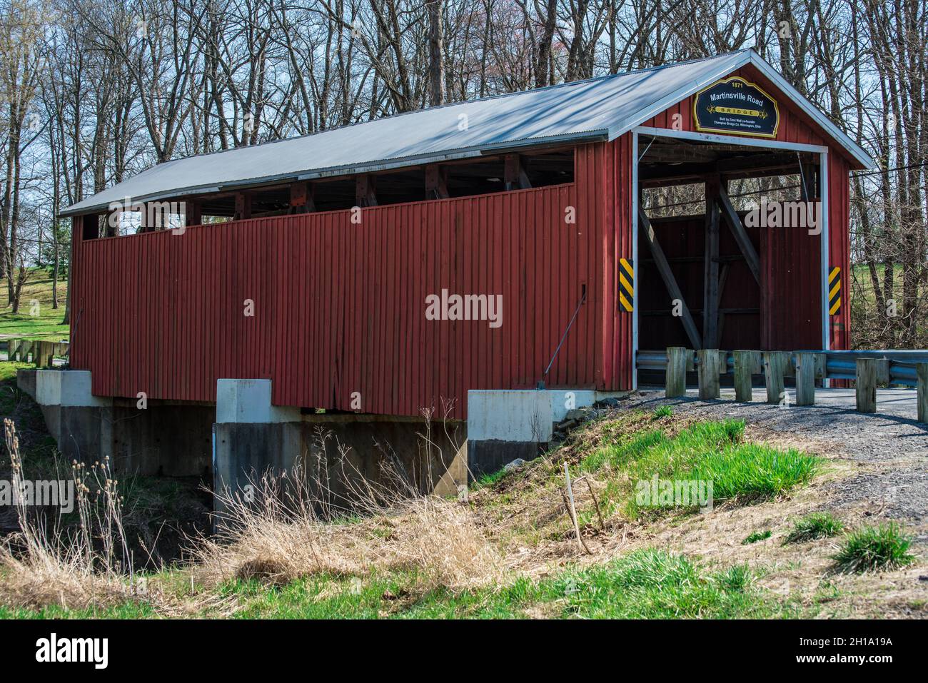Historic Martinsville Covered Bridge - Clinton County, Ohio Stock Photo