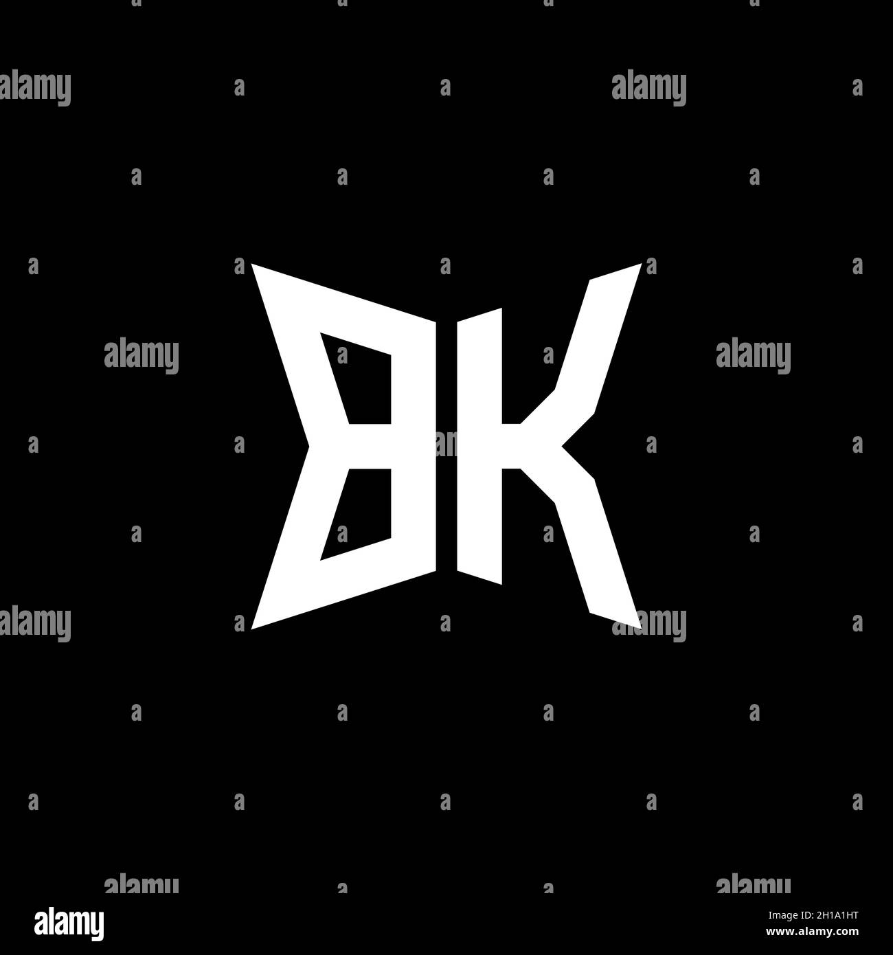 BK Monogram logo letter with Cakra geometric shape style design ...