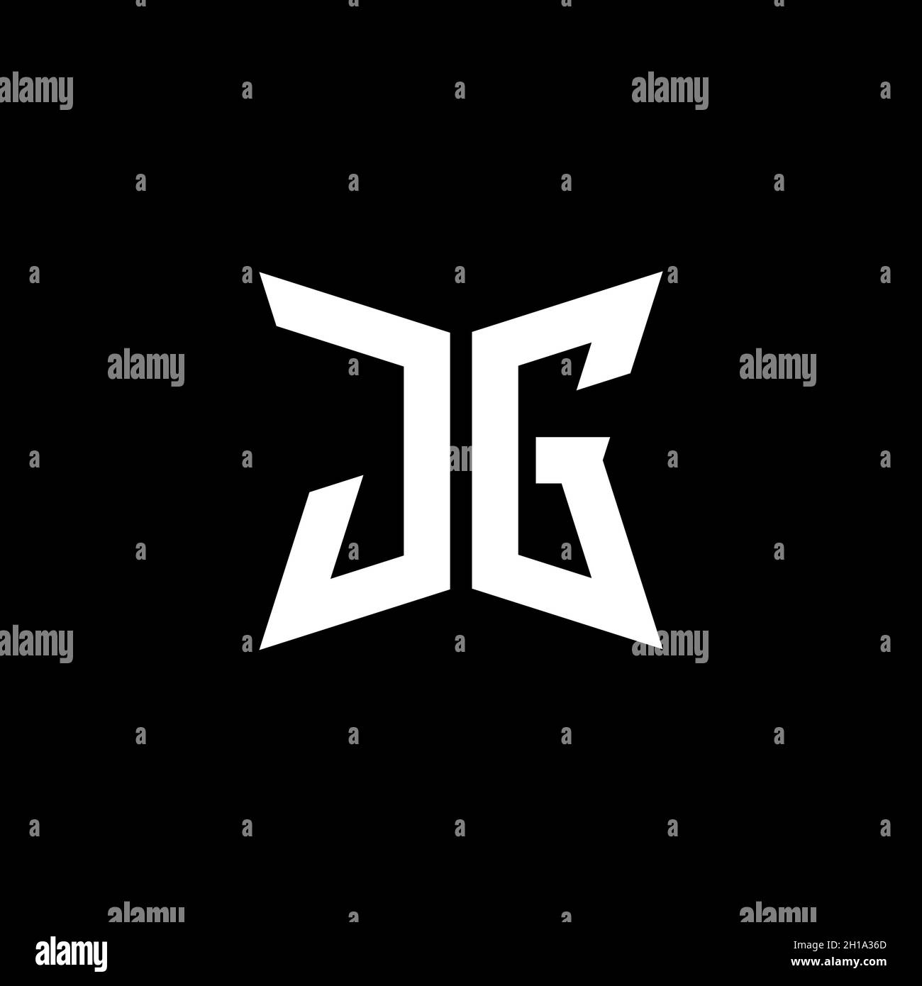 JG Monogram logo letter with Cakra geometric shape style design ...