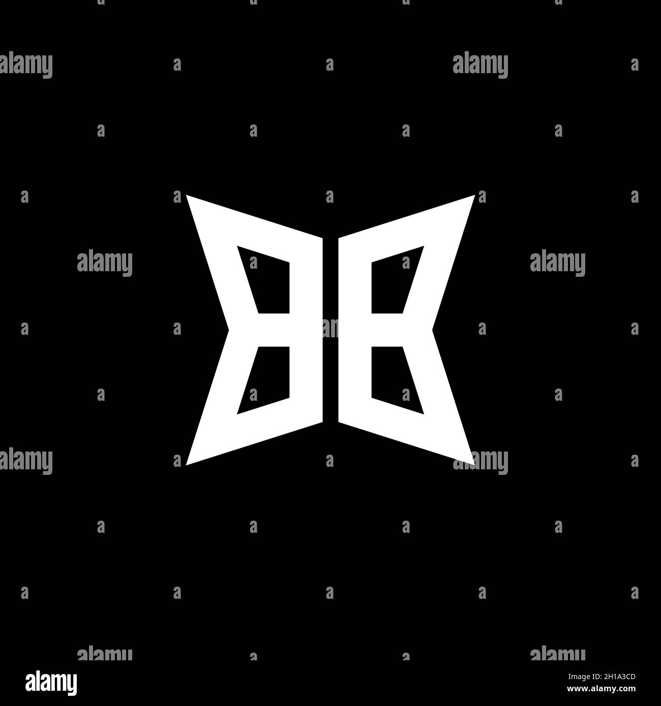 BB Monogram logo letter with Cakra geometric shape style design isolated on black background, star geometric logo letter, monogram letter mandala Stock Vector