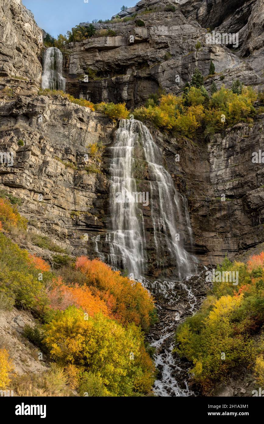 Autumn - Bridal Veil Falls in Provo Canyon - Utah Stock Photo