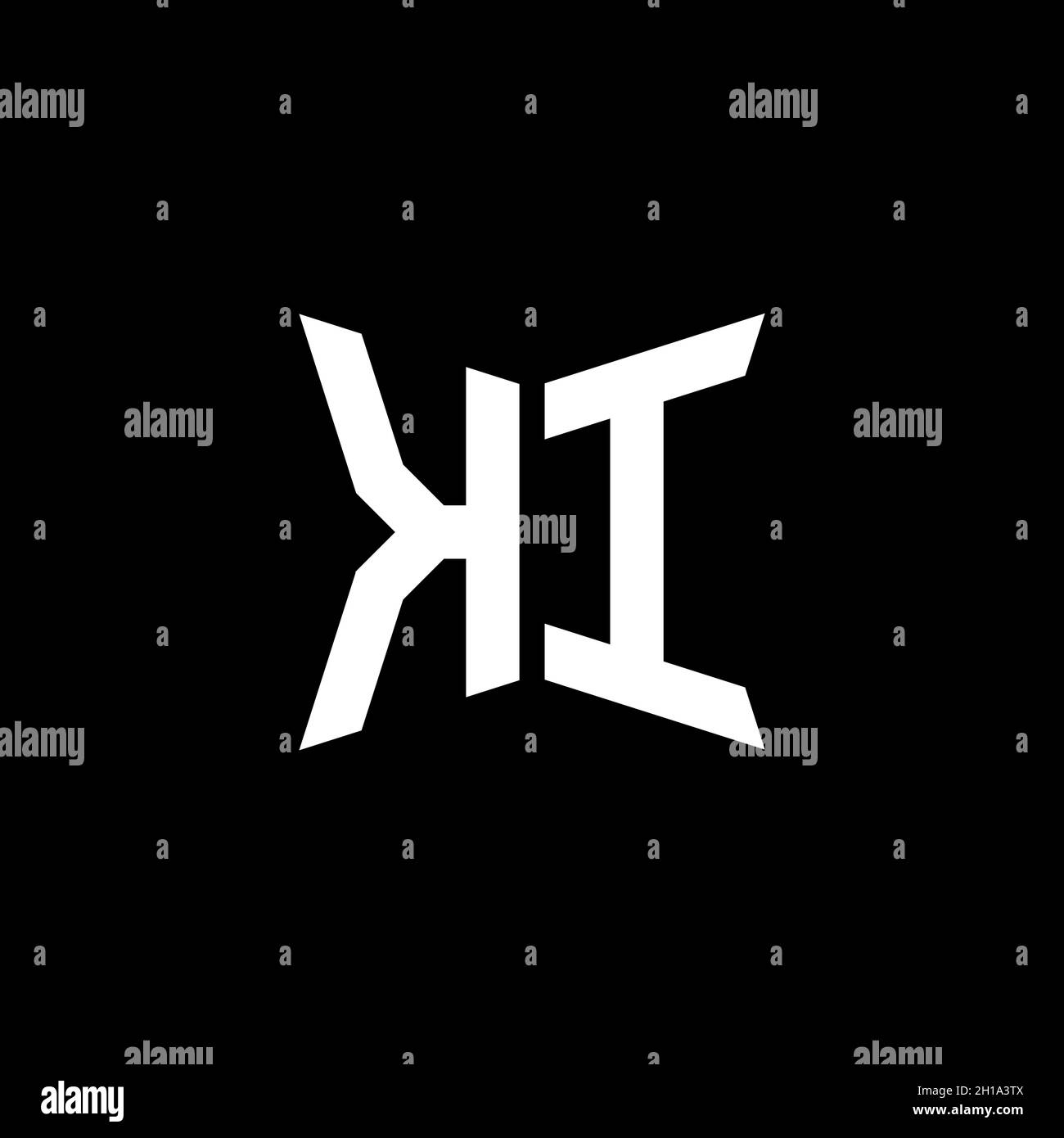 KI Monogram logo letter with Cakra geometric shape style design ...