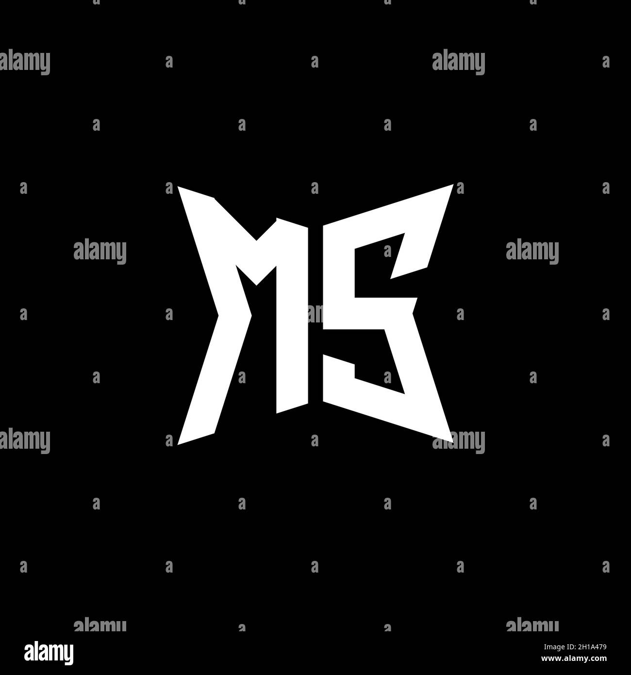MS Monogram logo letter with Cakra geometric shape style design ...