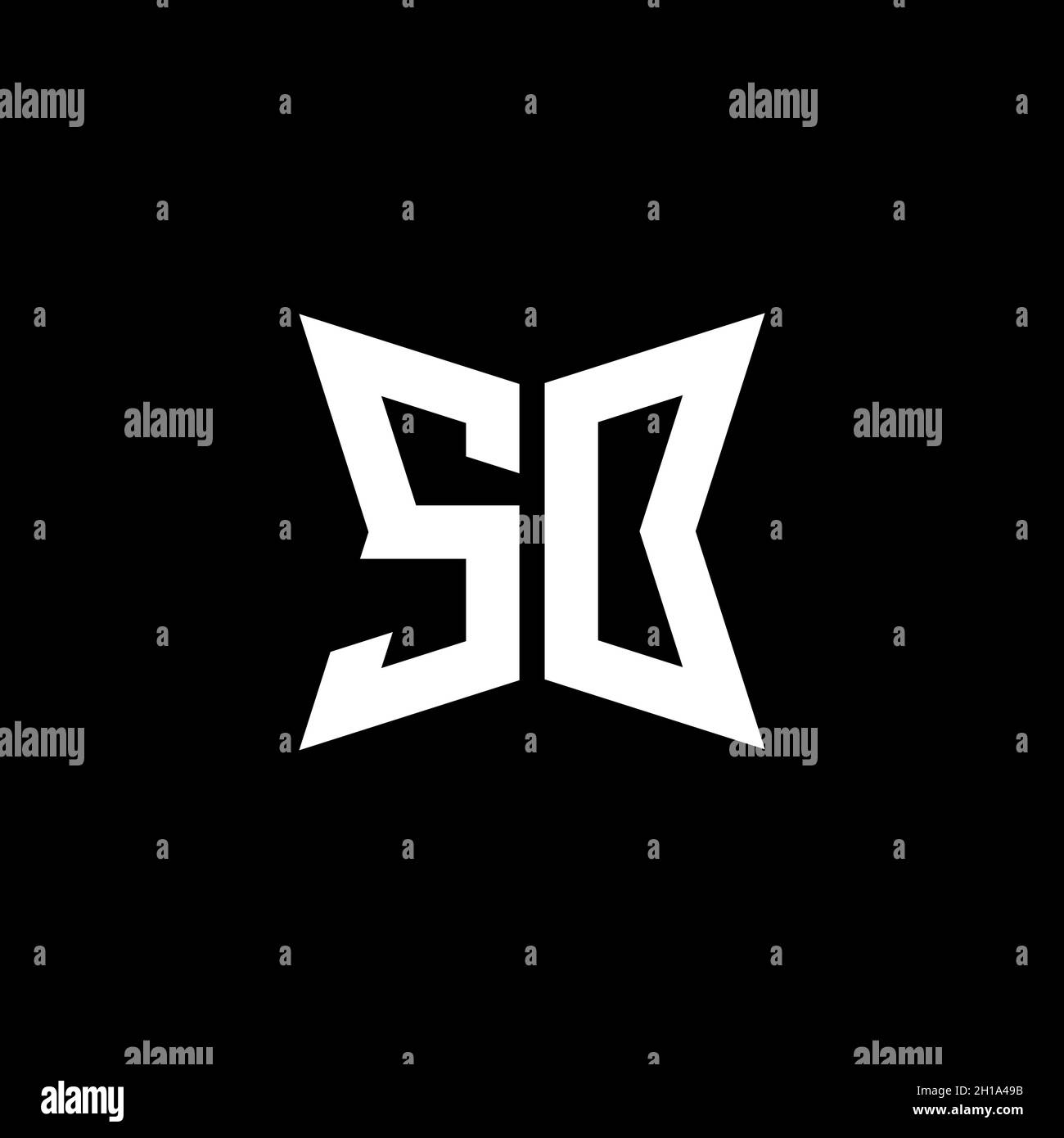 SO Monogram logo letter with Cakra geometric shape style design ...