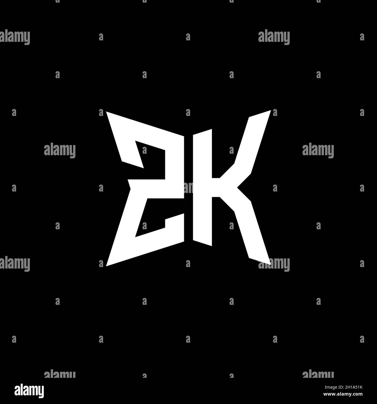 ZK Monogram logo letter with Cakra geometric shape style design ...