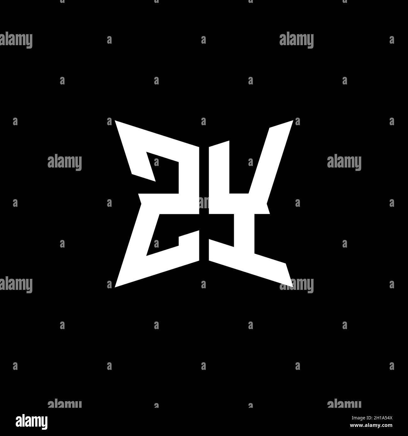 ZY Monogram logo letter with Cakra geometric shape style design ...
