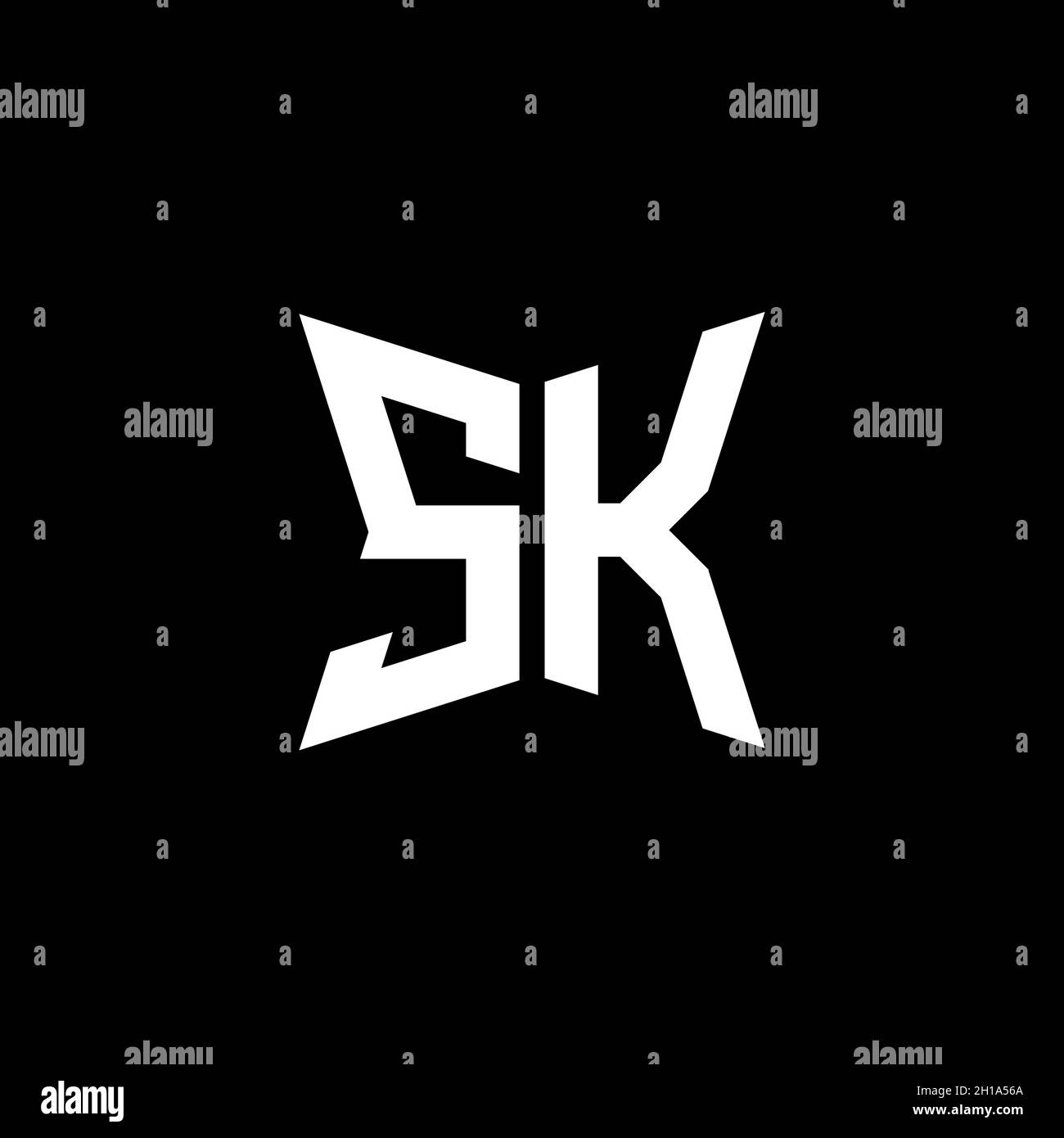 SK Monogram logo letter with Cakra geometric shape style design ...