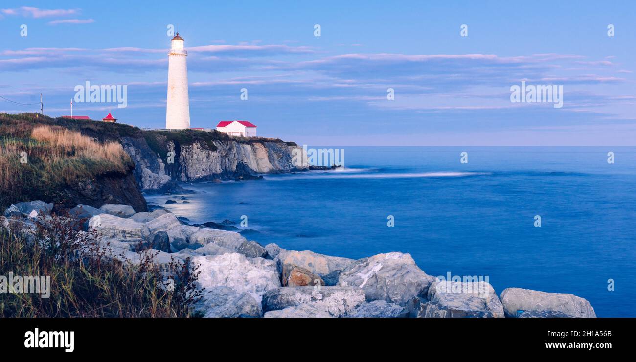 Cap-Des-Rosiers lighthouse Stock Photo