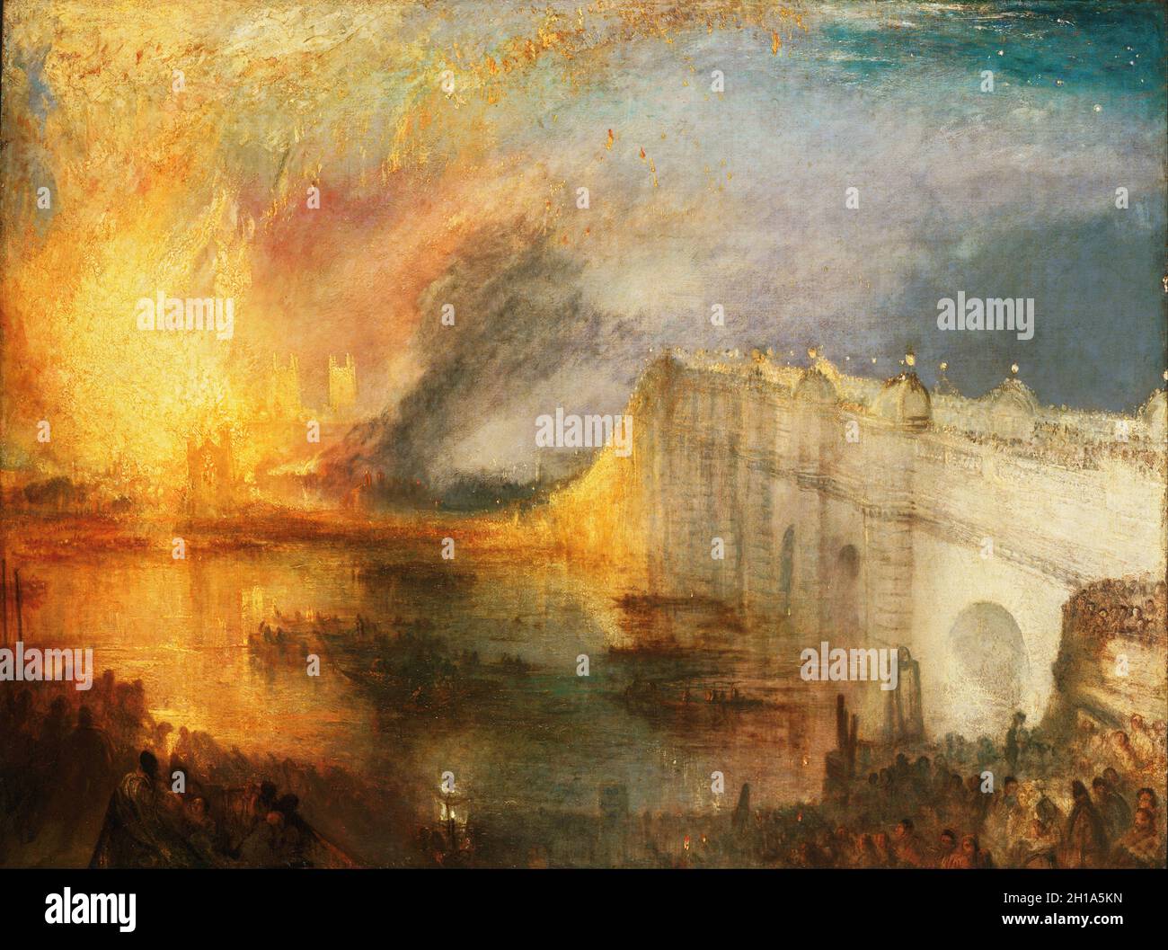 The Burning of the House of Commons by JMW Turner Stock Photo