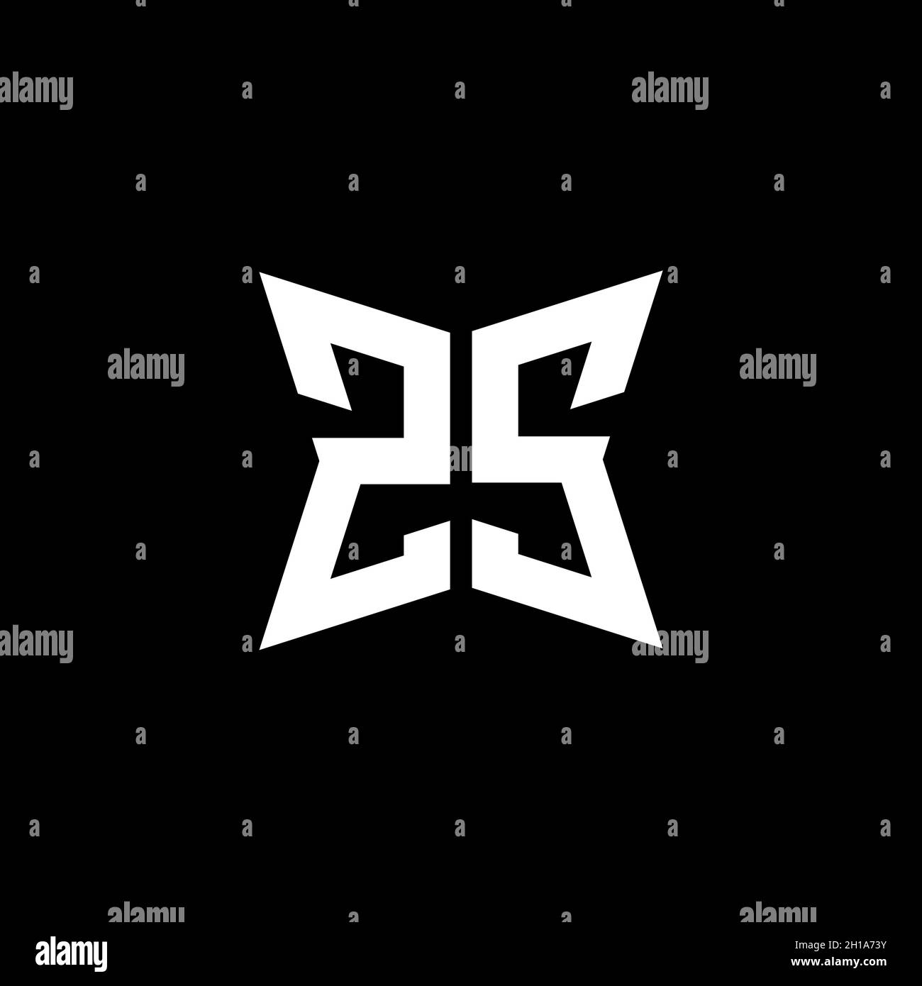 ZS Monogram logo letter with Cakra geometric shape style design ...