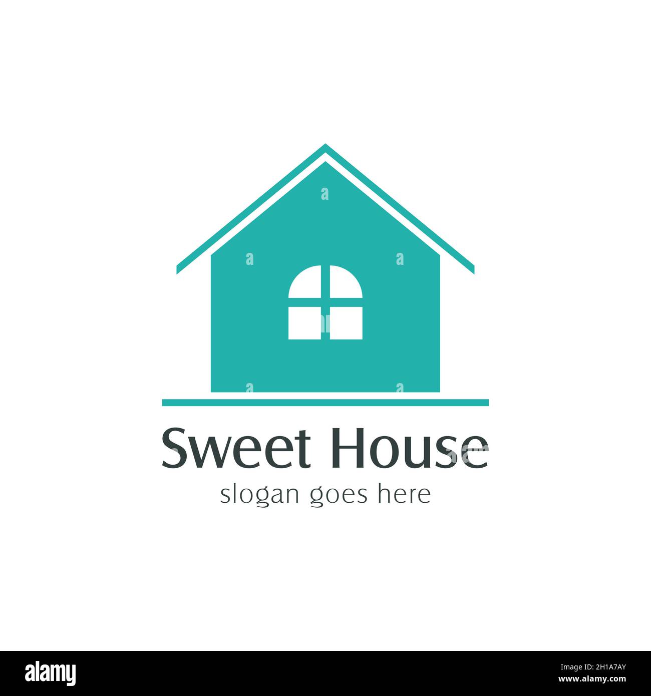decor home logo vector template. interior logo sign template with simple linear style. Stock Vector