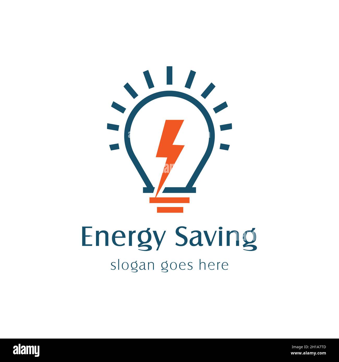 Energy saving light bulb logo with simple energy sign. isolated on white background. Stock Vector