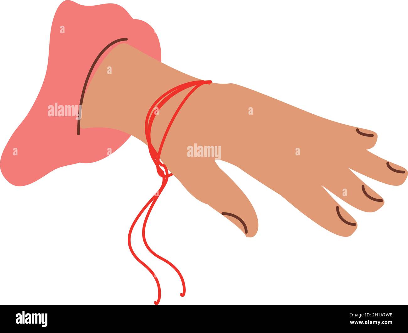 hand showing red string Stock Vector Image & Art Alamy
