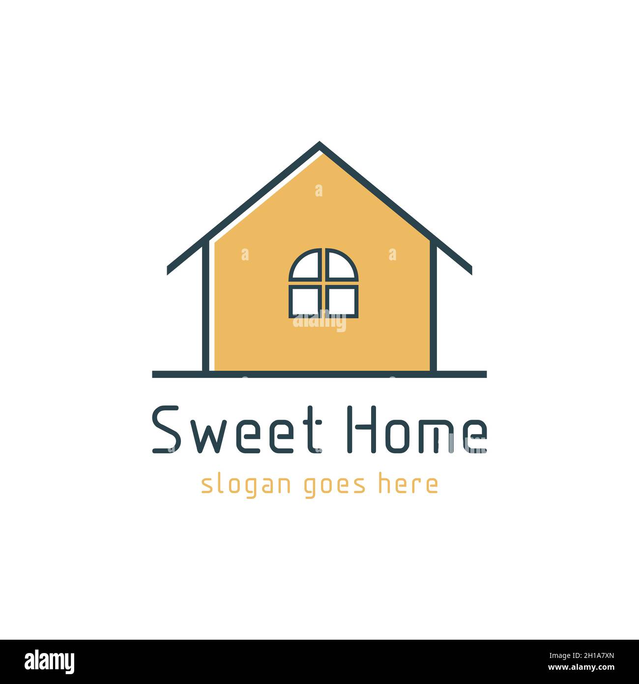 decor home logo vector template. interior logo sign template with simple linear style. Stock Vector