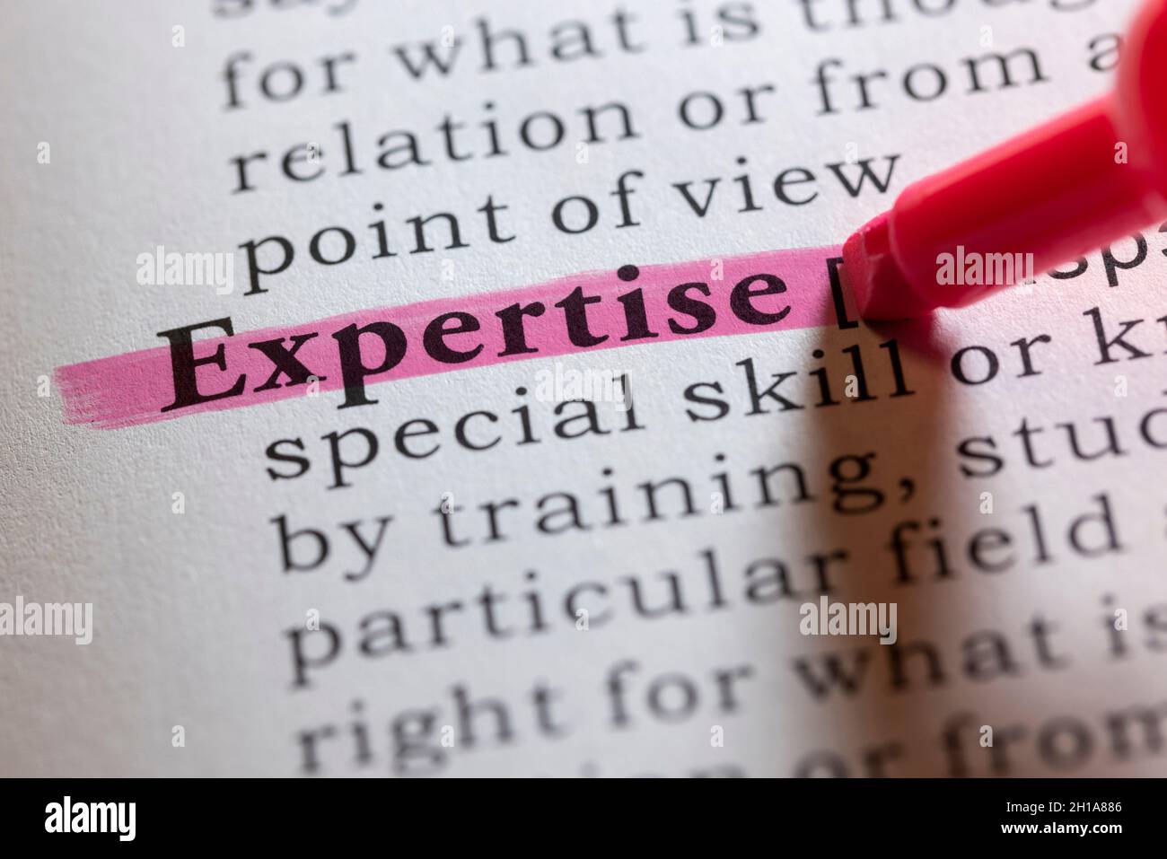 Fake Dictionary word, Dictionary definition of expertise Stock Photo
