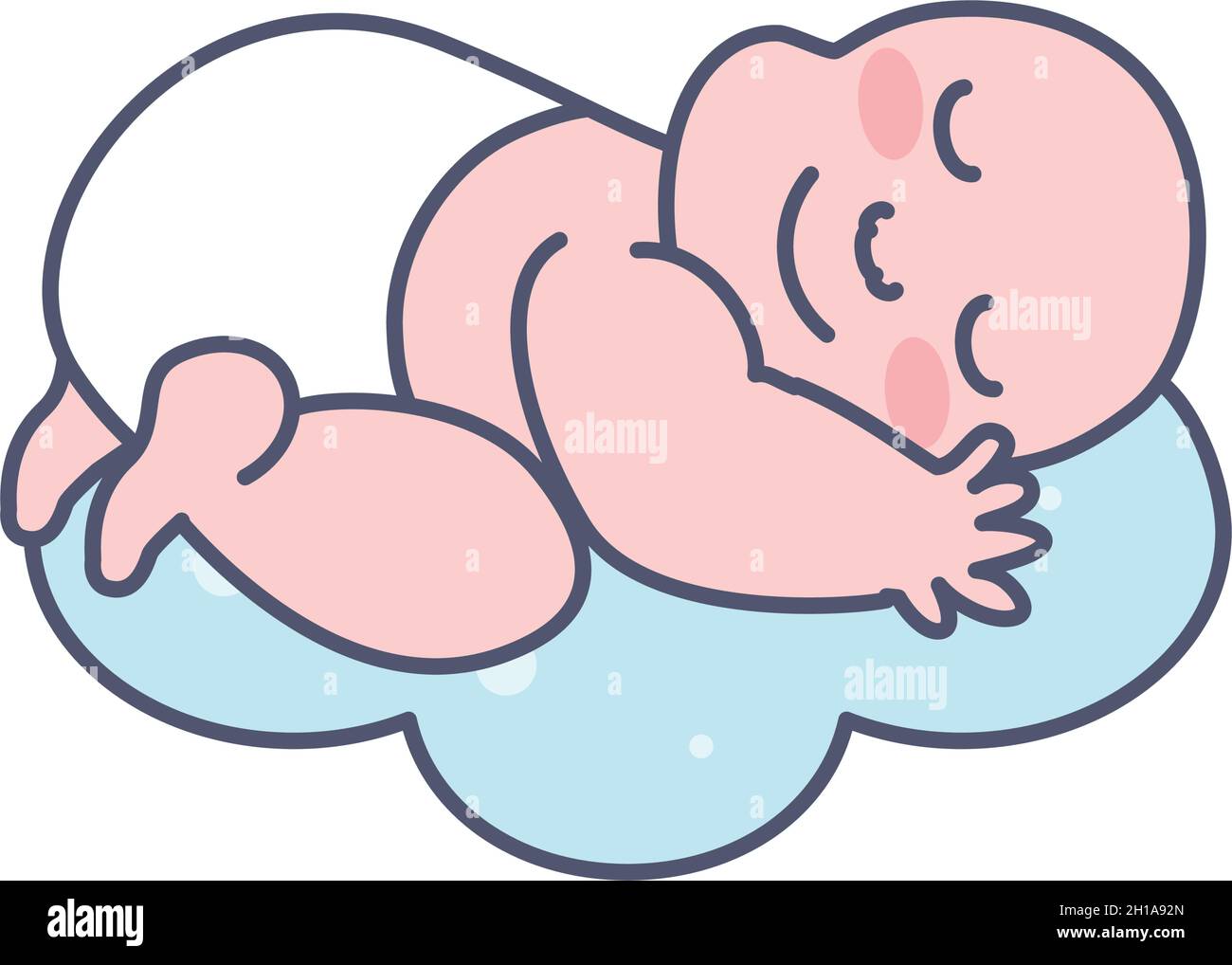 sleeping baby on cloud Stock Vector Image & Art - Alamy