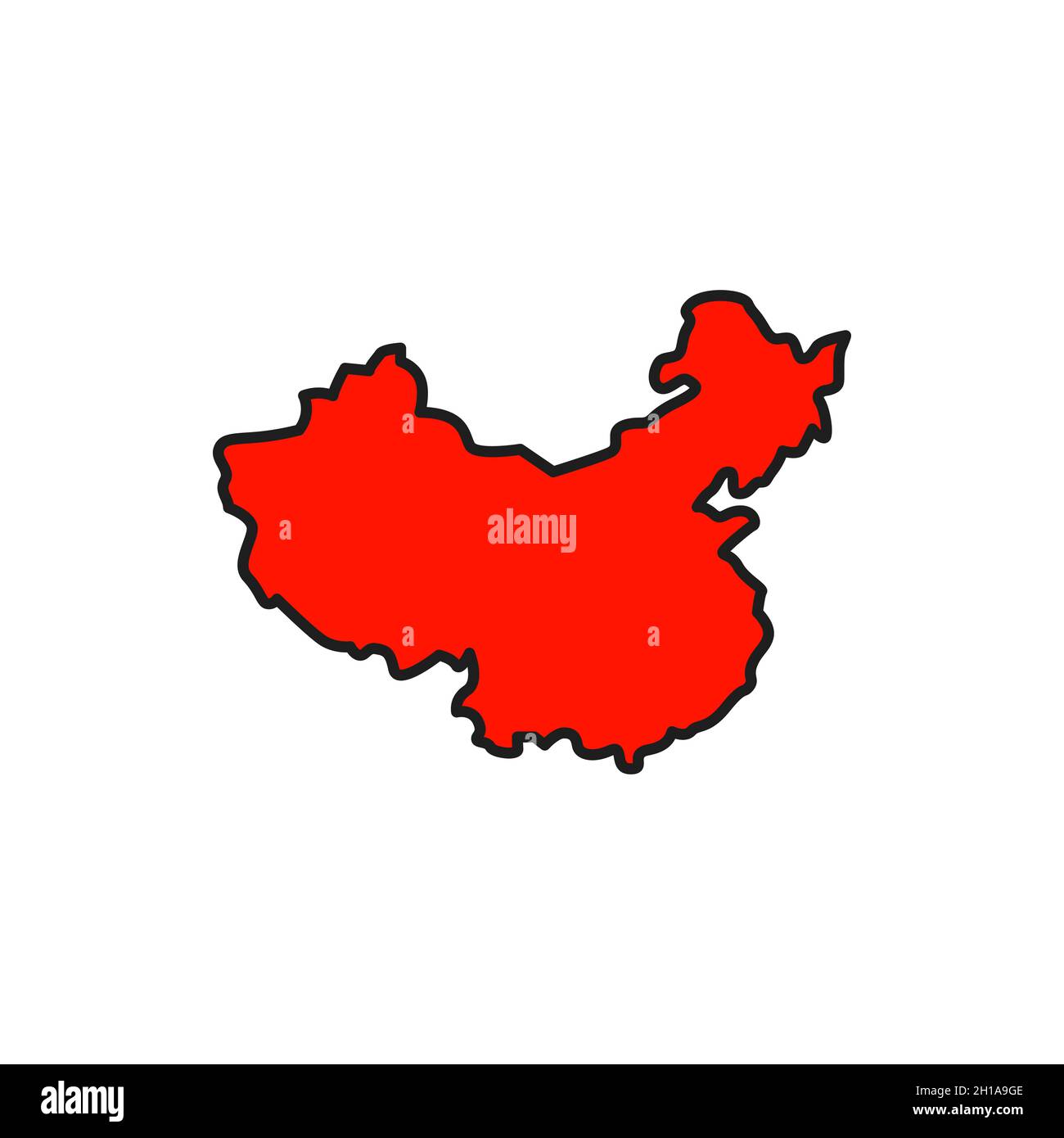 map-of-china-isolated-line-icon-vector-geography-map-with-cities-and