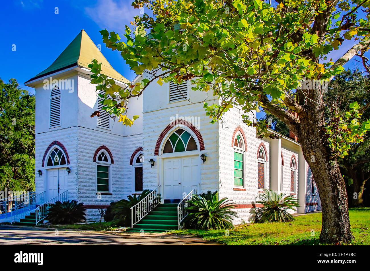 Twin Beech AME Zion Church is pictured, Oct. 16, 2021, in Fairhope, Alabama. The church was built in 1925 by architect Axal Johnson. Stock Photo