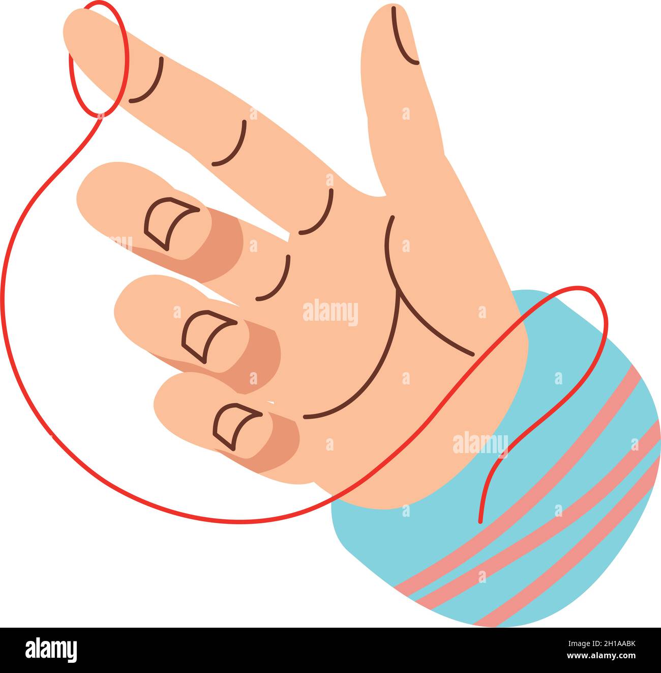 hand with red thread Stock Vector Image & Art - Alamy