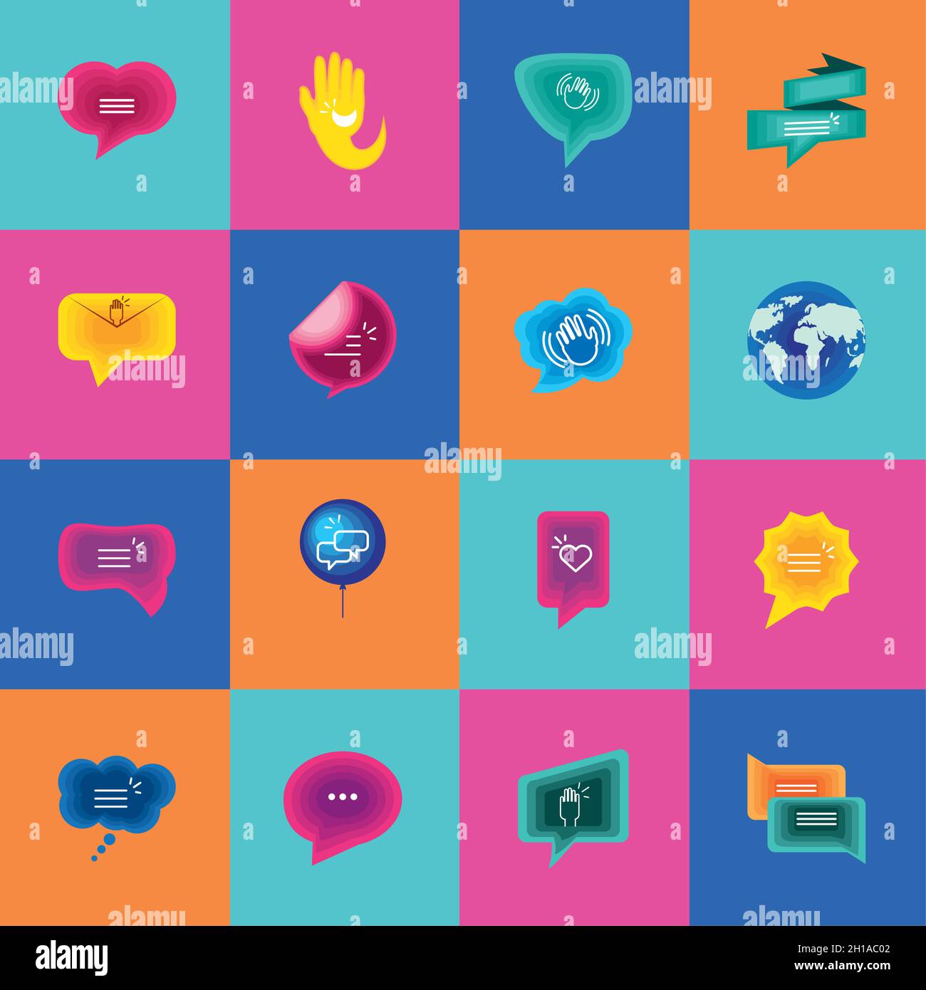 set of global hello Stock Vector
