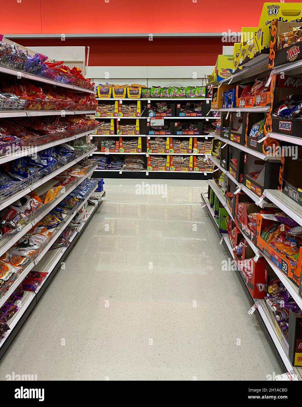 Halloween candy aisles at Target store in October Stock Photo - Alamy