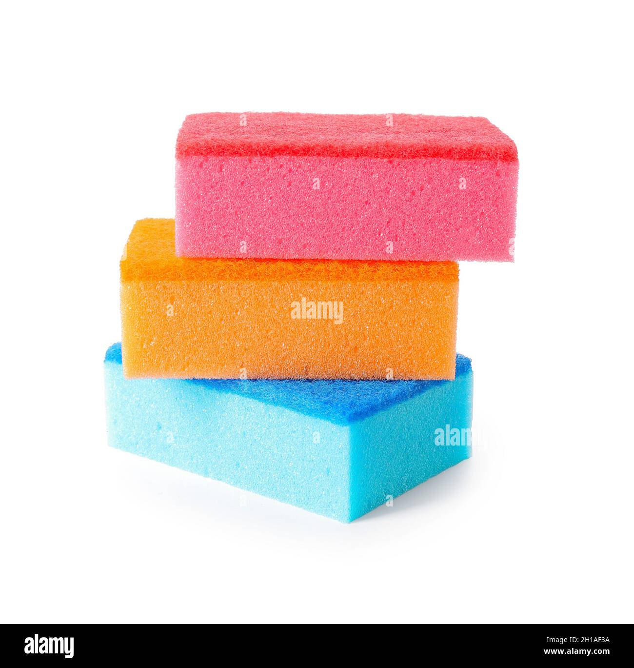 Different cleaning sponges on white background Stock Photo Alamy