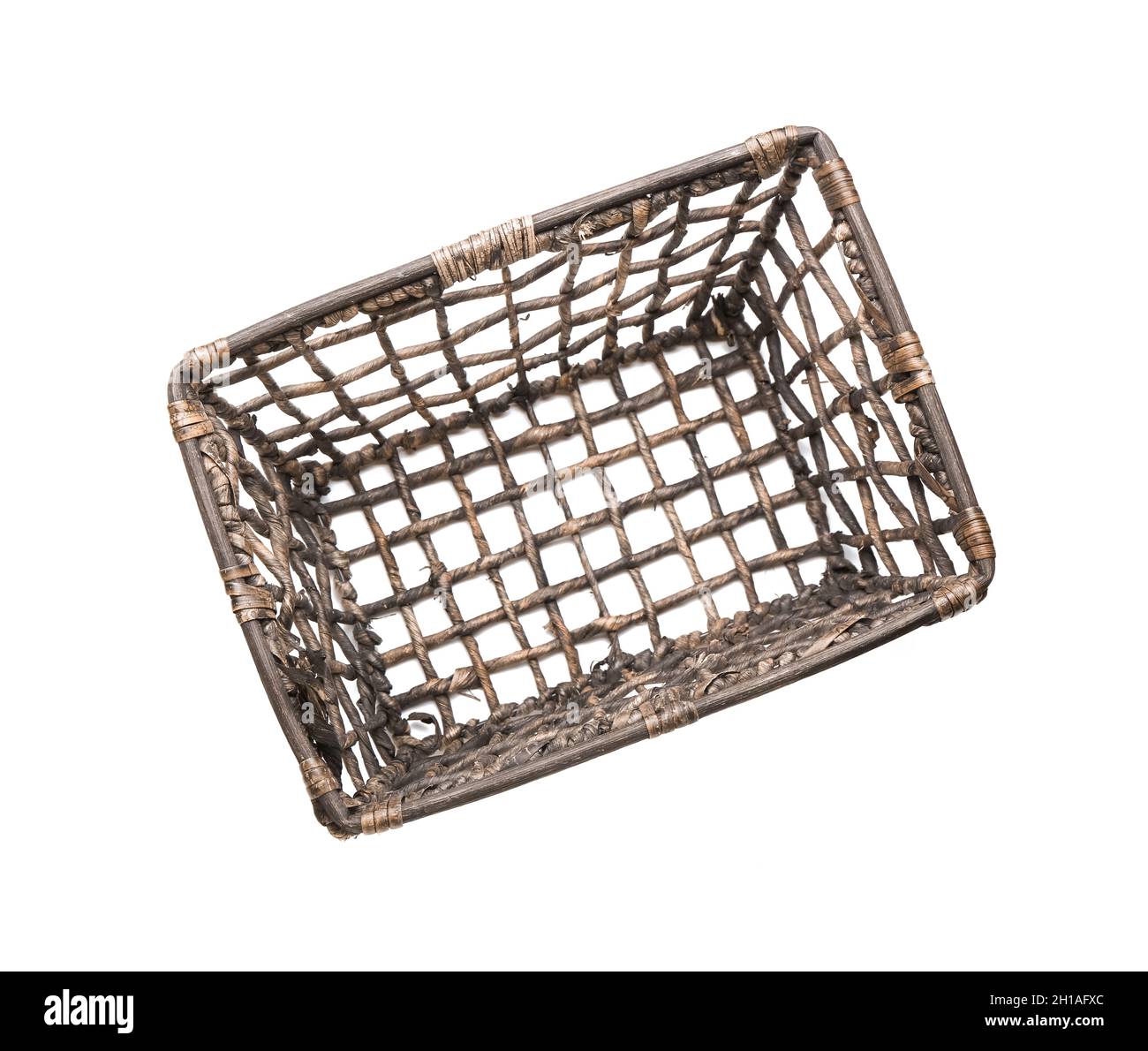 Wicker basket isolated on white background Stock Photo - Alamy