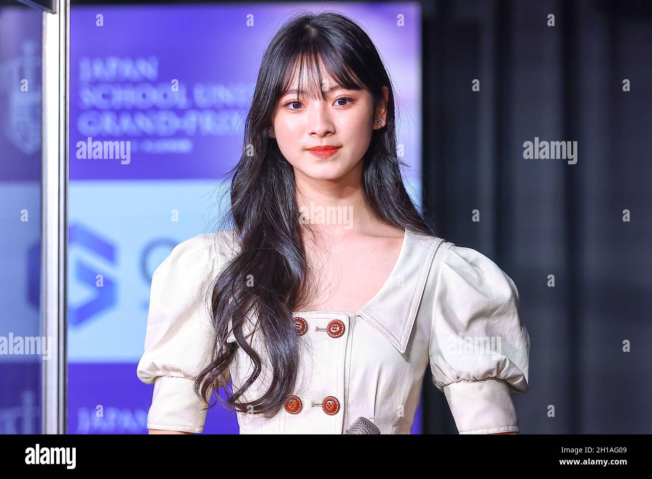 Tokyo, Japan. 17th Oct, 2021. Japanese model production company held JAPAN  SCHOOL UNIFORM GRAND-PRIX2021 audition. Japanese fashion model Anna Tanaka  is a guest judge. on October 17, 2021 in Tokyo, Japan. (Photo