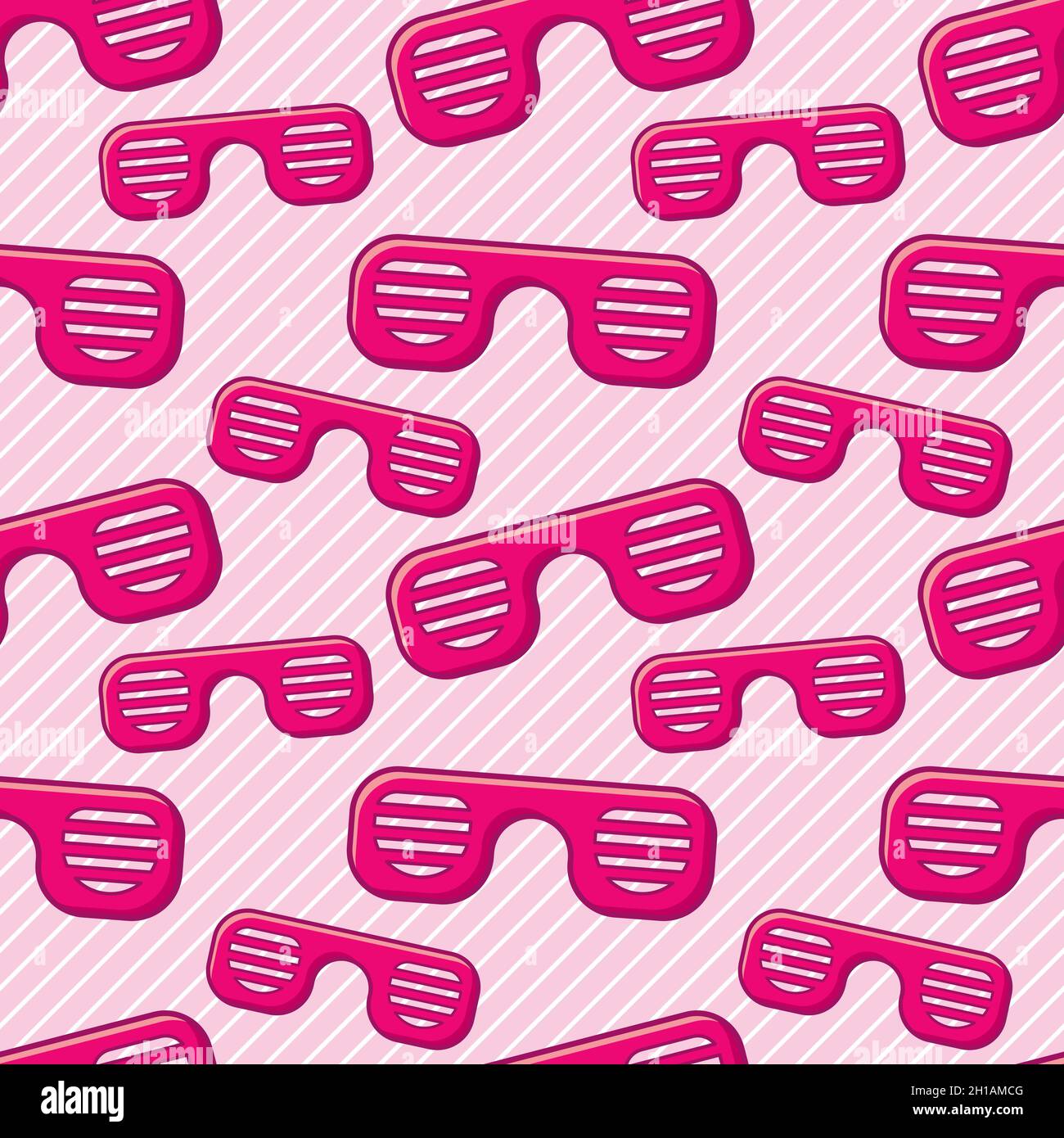 party glasses cartoon seamless pattern vector illustration in flat style Stock Vector
