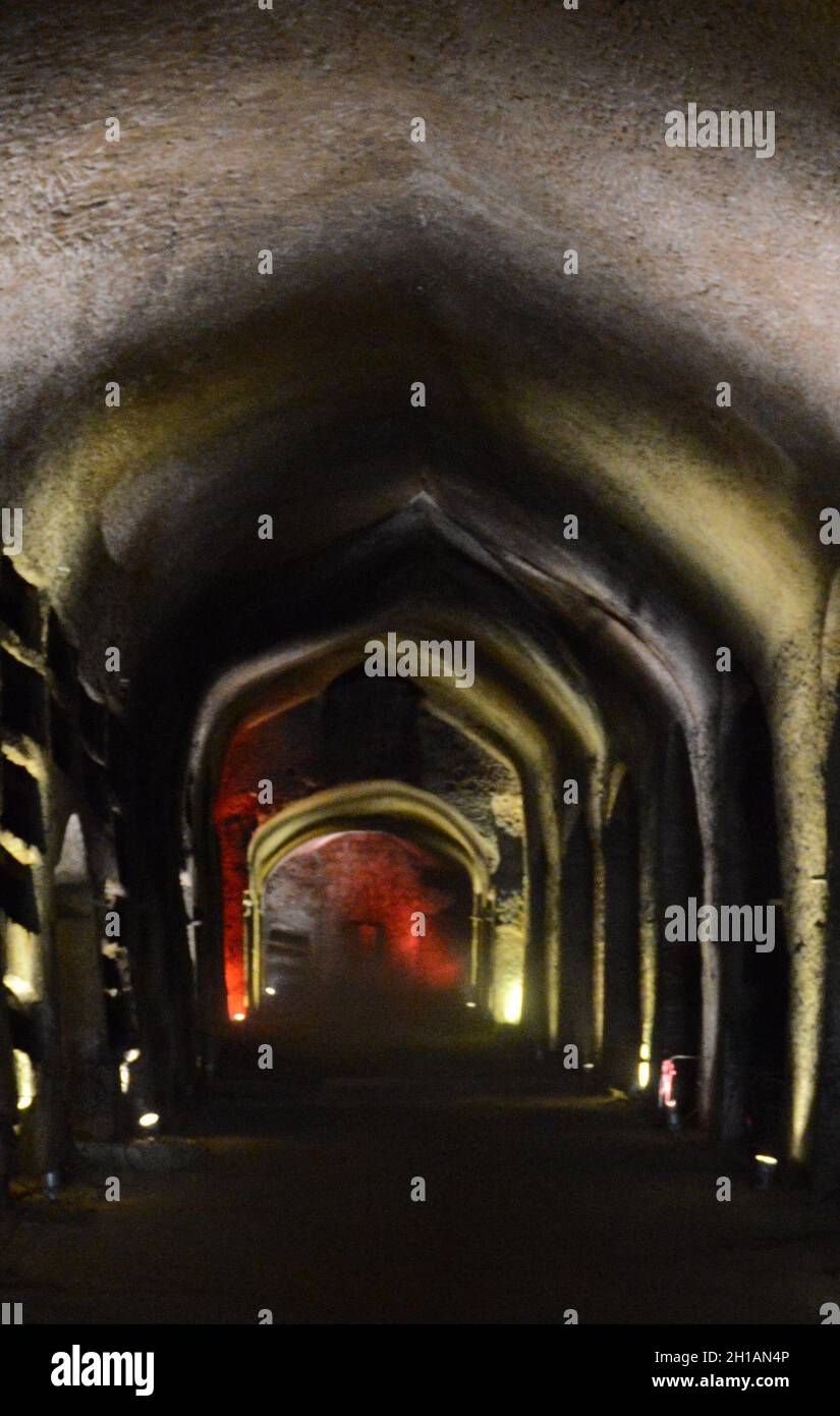 Catacombs of San Gennaro in Naples, Italy. Stock Photo