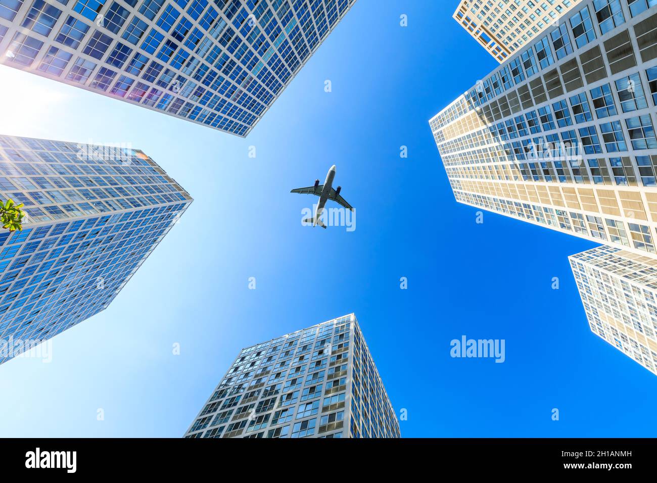 Modern urban commercial architecture scene in Beijing.low angle view. Stock Photo