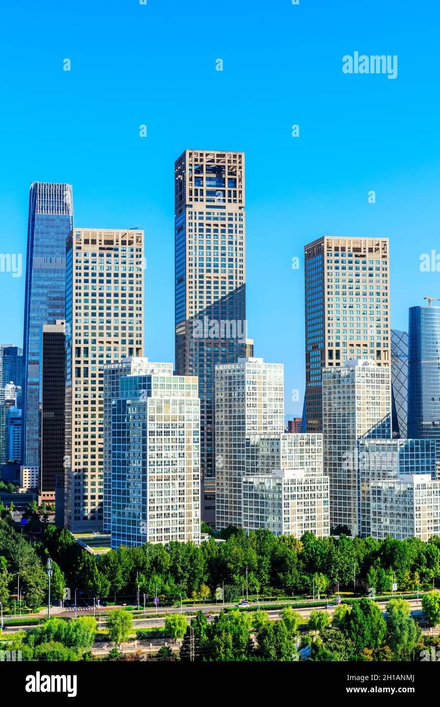 Modern city skyline and buildings in Beijing,China. Stock Photo