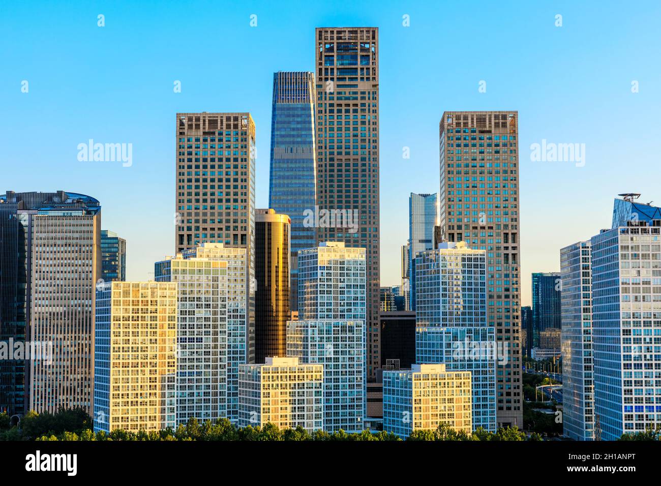 Modern city skyline and buildings in Beijing,China. Stock Photo