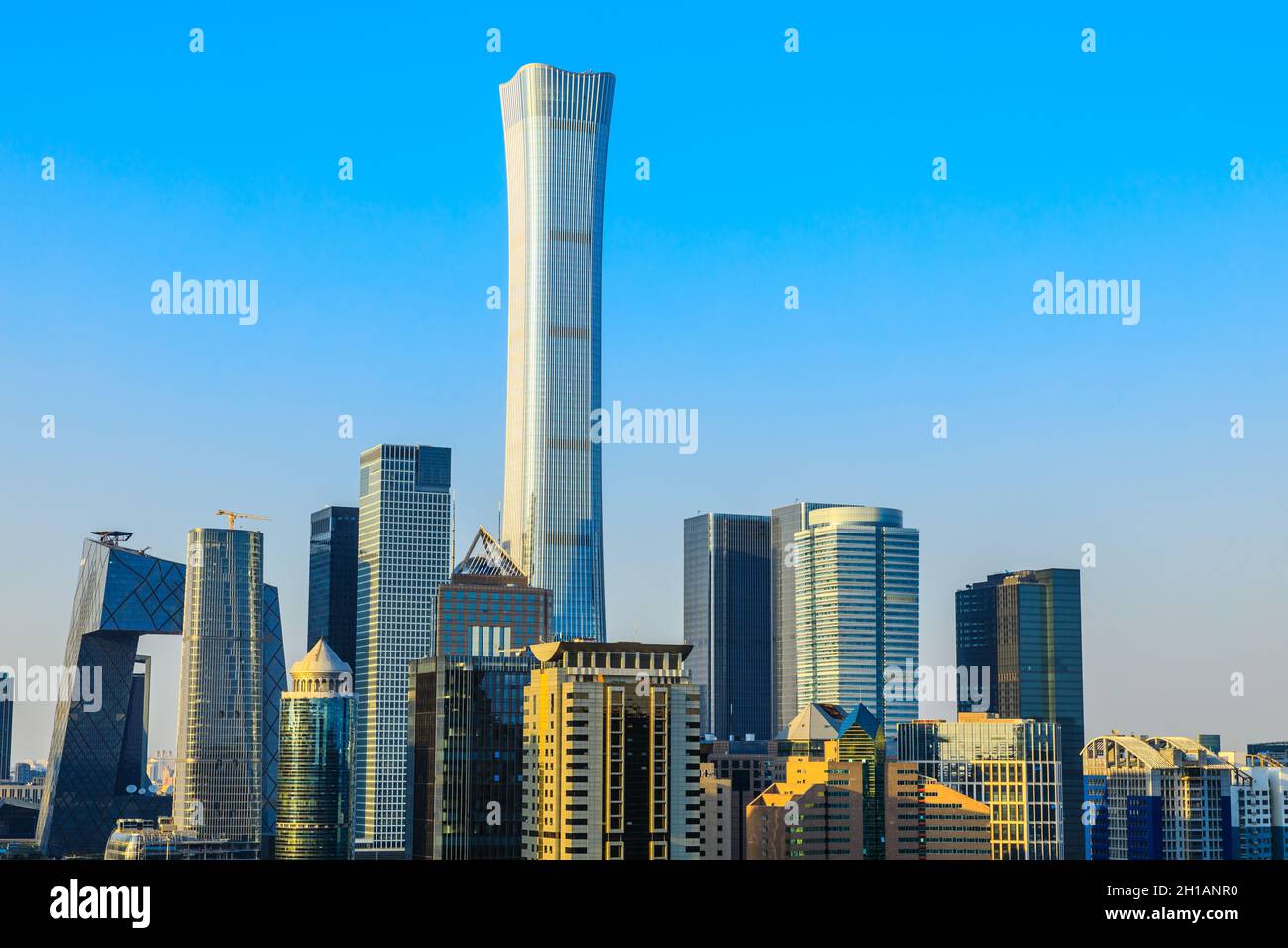 Modern city skyline and buildings in Beijing,China. Stock Photo