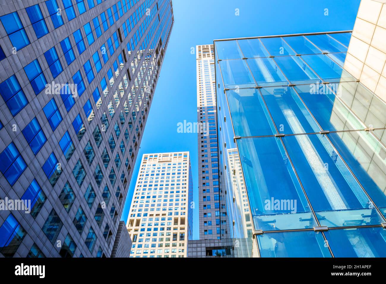 Modern urban commercial architecture scene in Beijing.low angle view. Stock Photo