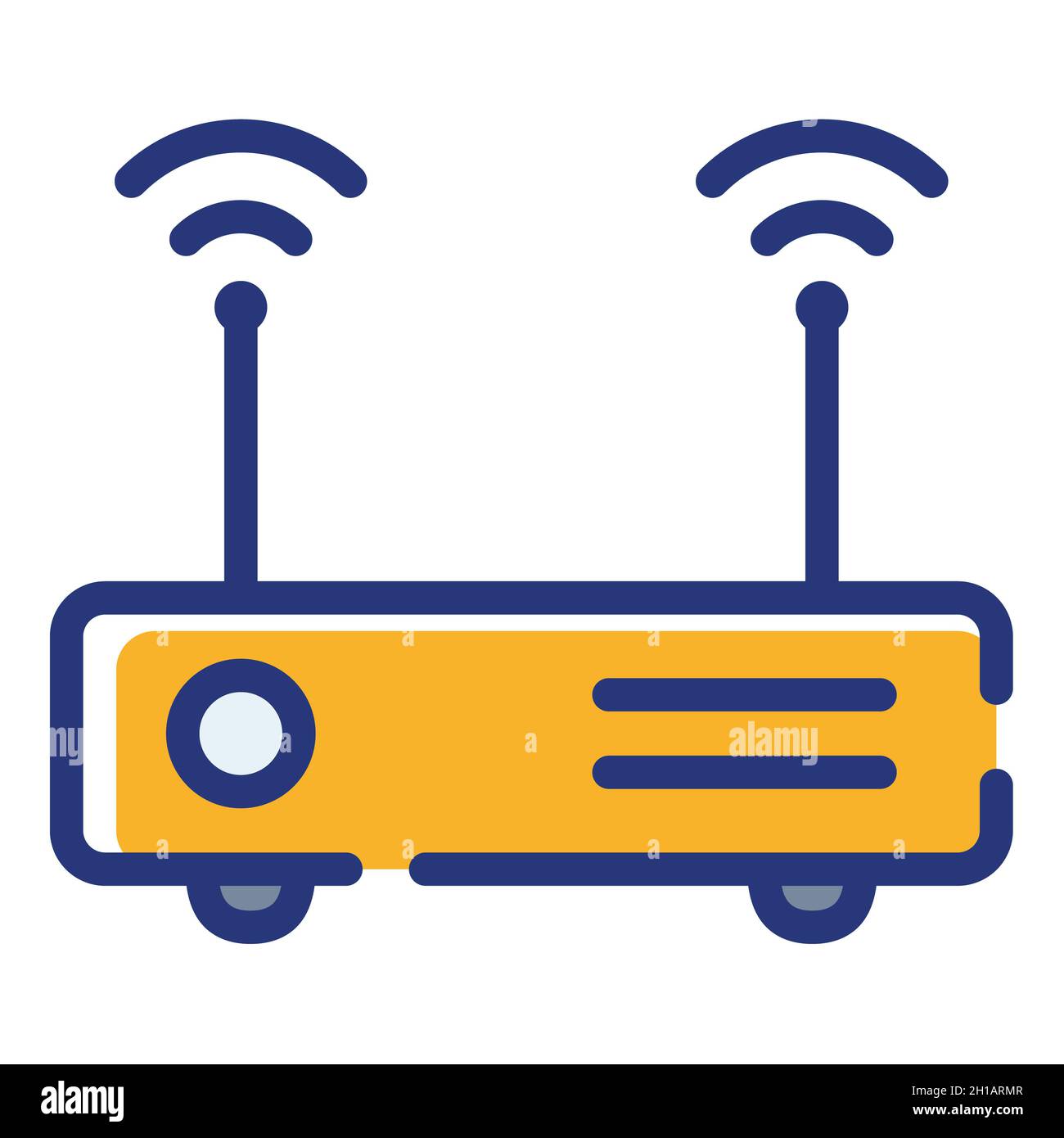 router access point wireless modem single isolated icon with dash or ...