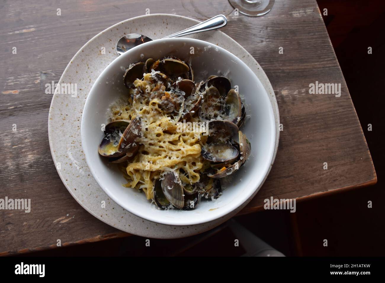 Tagliarini with clams at the Pickled Fish restaurant at the Adrift
