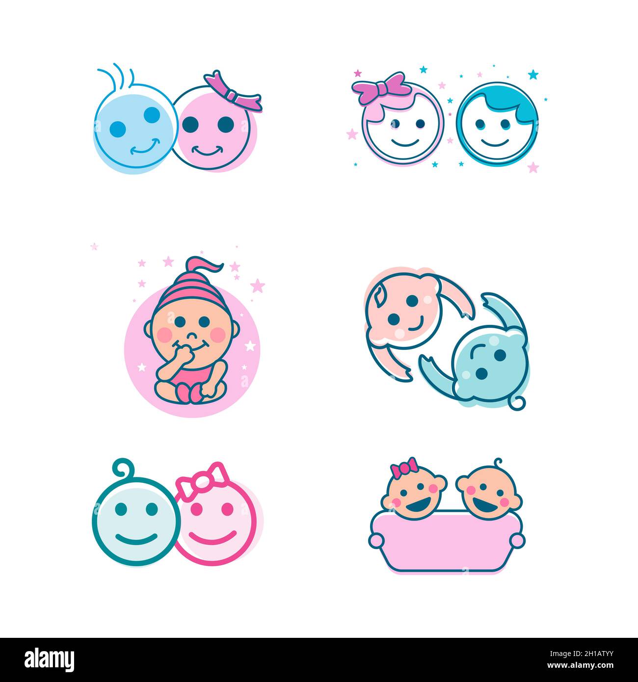 Cute baby logo Vector icon design illustration Template Stock Photo - Alamy