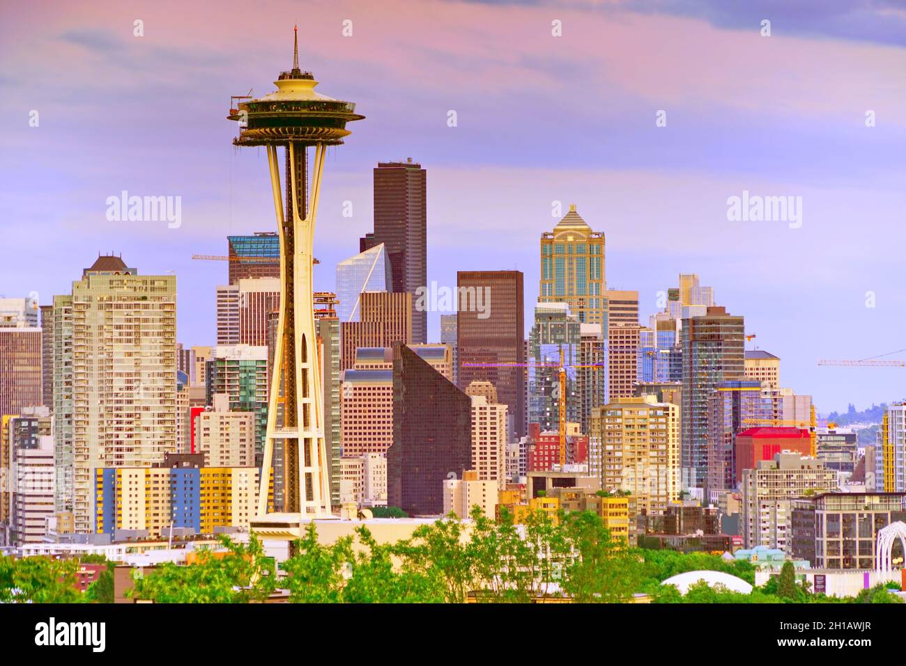 View of the skyline from the viewpoint at Kerry Park in Seattle Stock ...