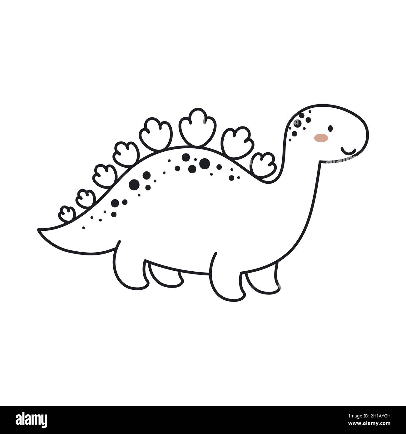 Cute dinosaur in outline sketch style. Funny cartoon dino for kids cards,  baby shower, t-shirt, birthday invitation, house interior. Bohemian  childish Stock Vector Image & Art - Alamy