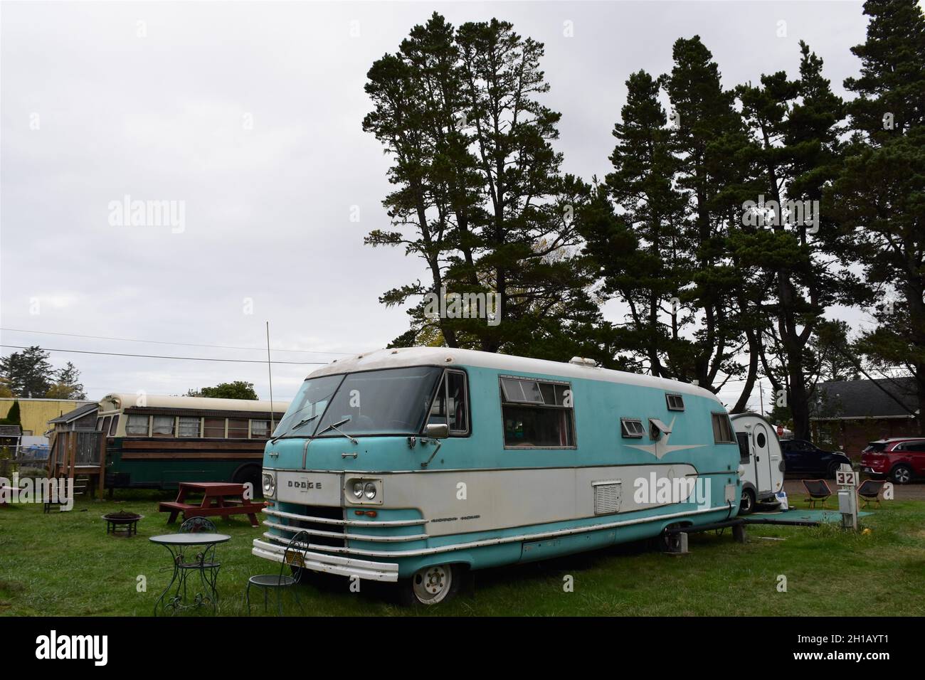 Vintage Aluminium Metal Trailers At Sou Wester Historic Lodge Vintage