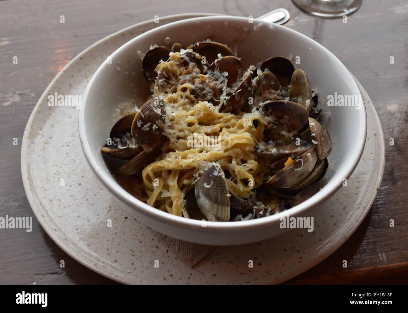 Tagliarini with clams at the Pickled Fish restaurant at the Adrift