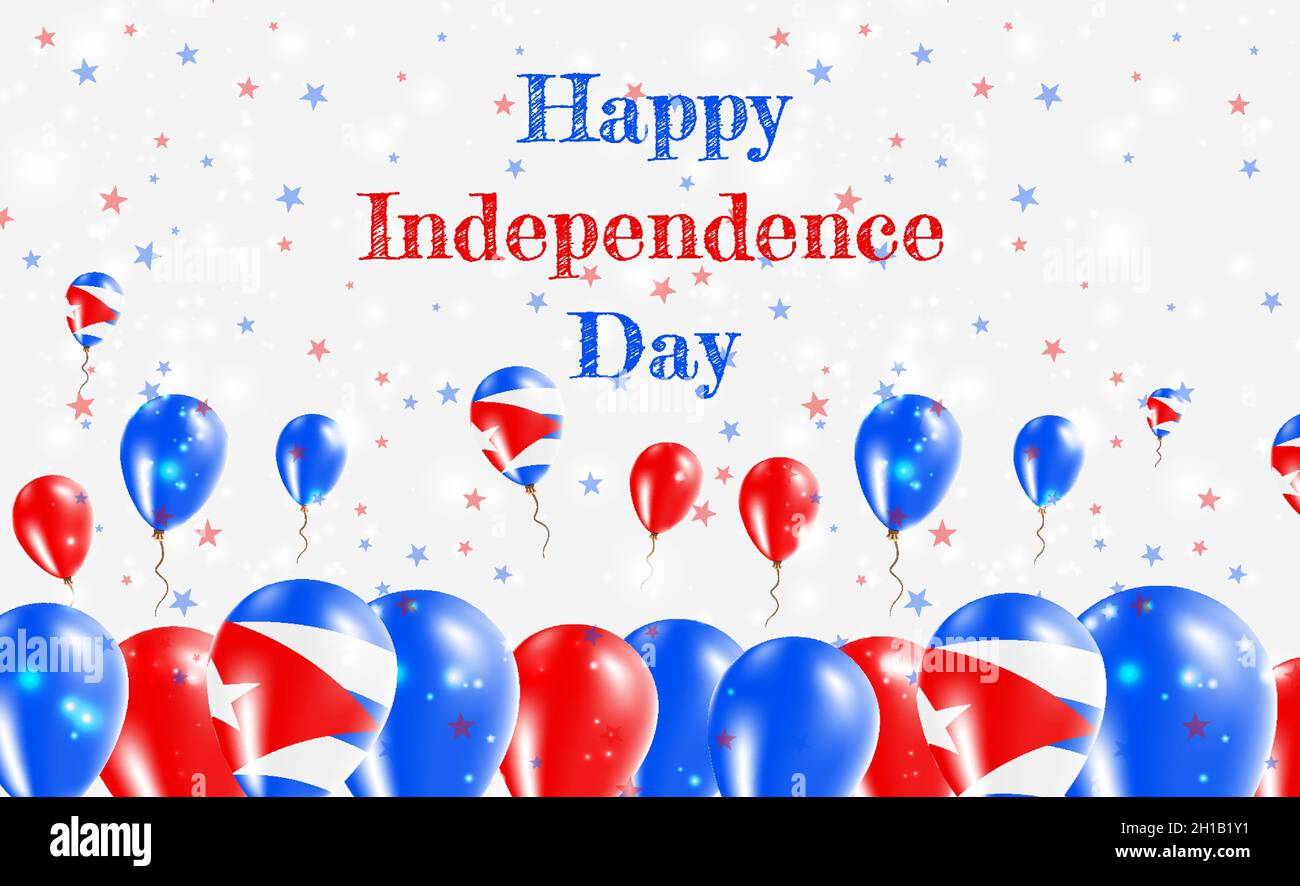 Cuba Independence Day Patriotic Design. Balloons in Cuban National