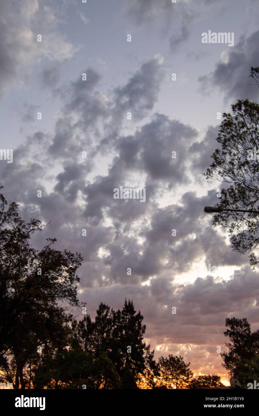Cloudy skies early summer over the Gauteng province in South Africa ...