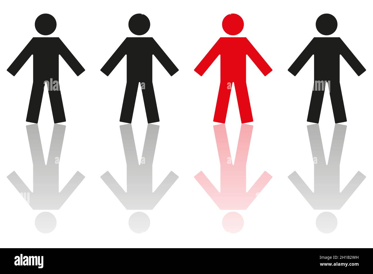 Individuality concept. One individual red man with different black. Vector  Illustration Stock Vector Image & Art - Alamy