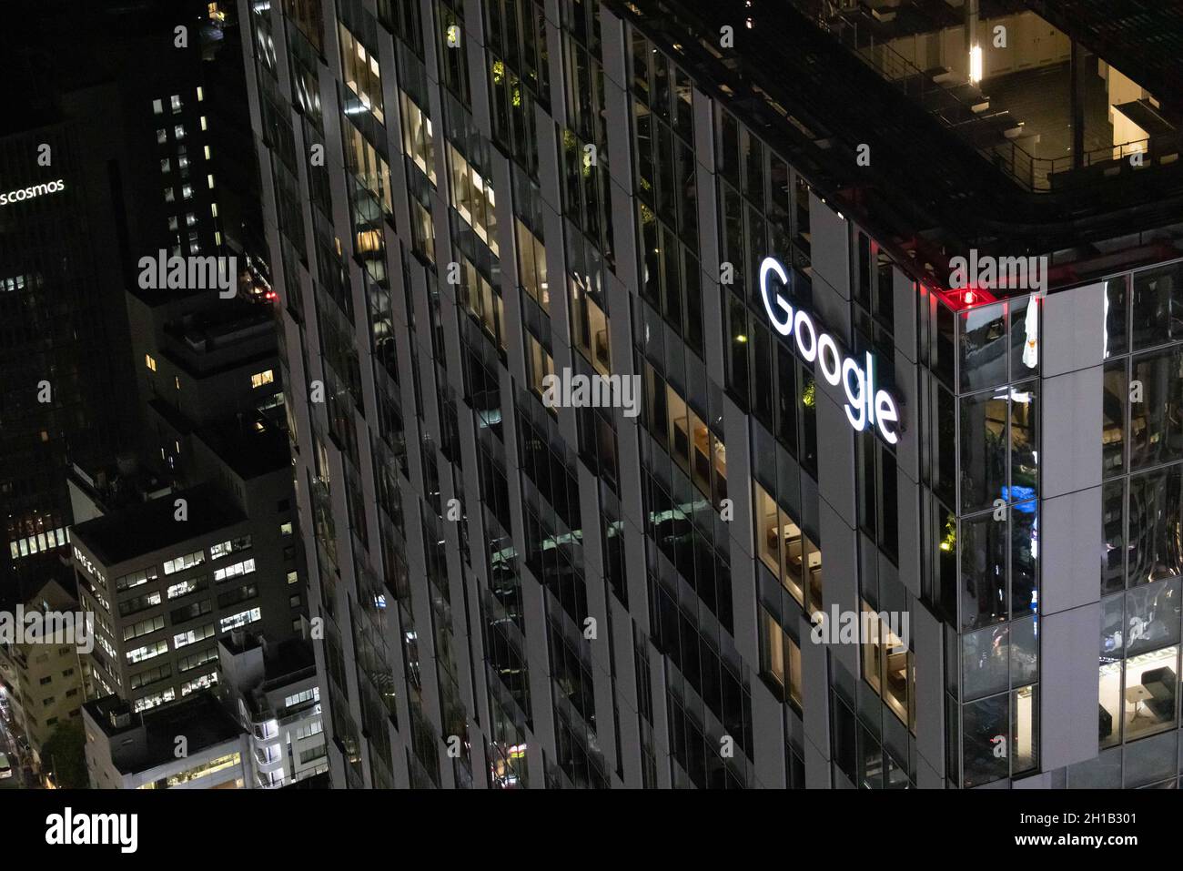 Google Japan Head Office in Shibuya Stream Building on October 15, 2021